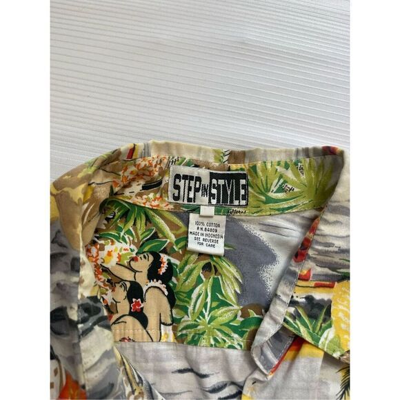 Step In Style Vintage Hawaiian Short Sleeve Button Up Shirt XL See Measurements - Picture 4 of 7
